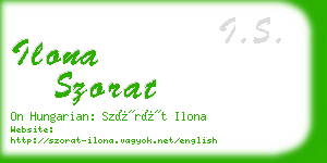 ilona szorat business card